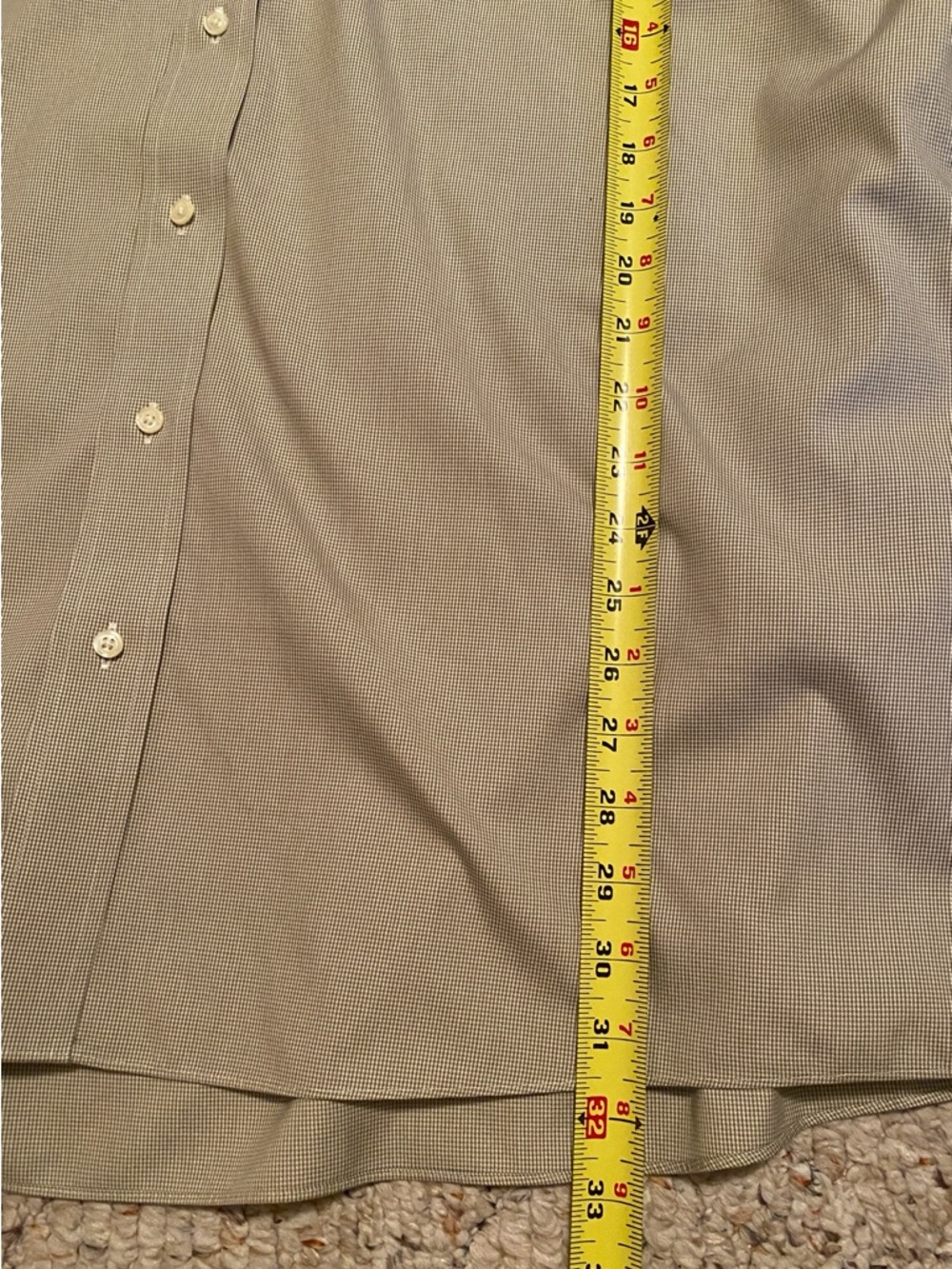 Jos. A. Bank NWT! Men's Button-Down Dress Shirt Light Beige Size 17-35 - Picture 7 of 9
